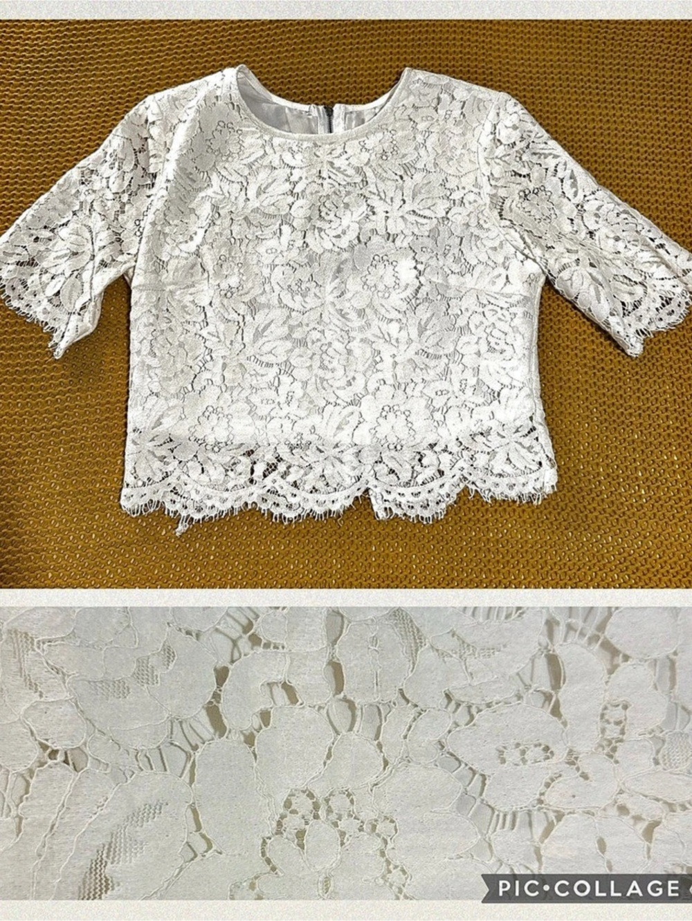 White Lace Crop Blouse